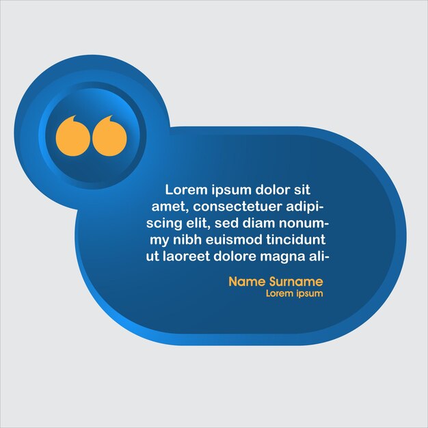 Vector blue bubble quote banner design