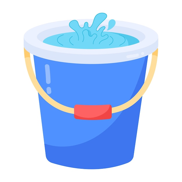 A blue bucket with water on it.