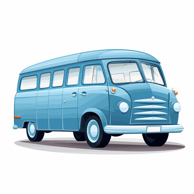 Vector blue bus isolated on white