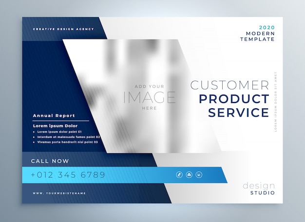 Vector blue business brochure presentation template color design
