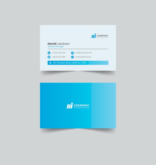 blue business card design template