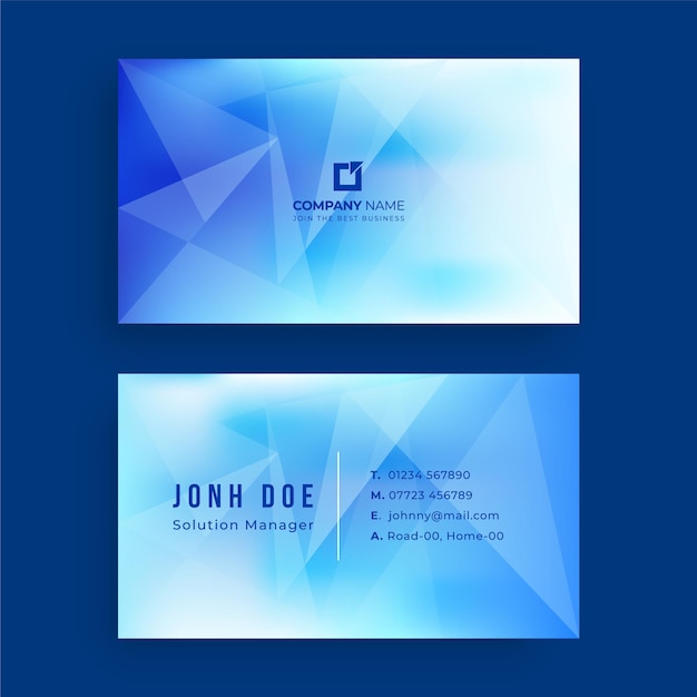 Blue business card design template