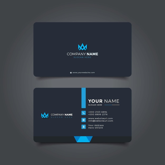 Blue business card design