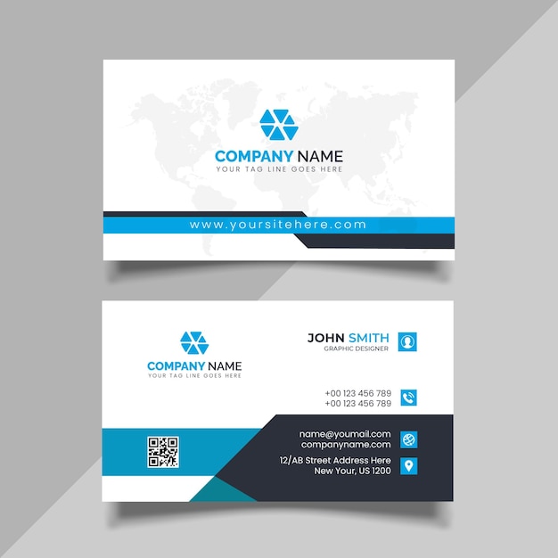 Blue business card design