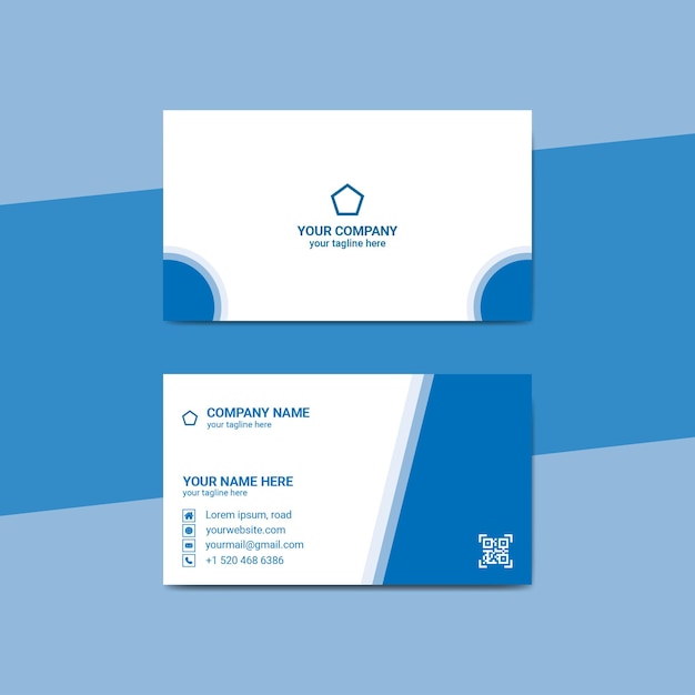 blue business card template design