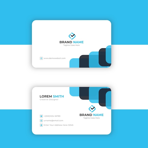 Blue business card template vector design