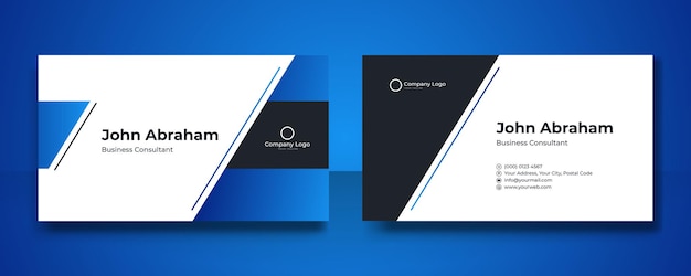 Blue business card template with modern corporate concept. creative elegant name card and business card design