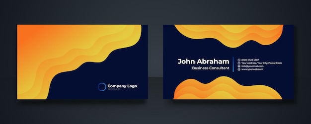 Blue business card template with modern corporate concept. Creative elegant name card and business card design