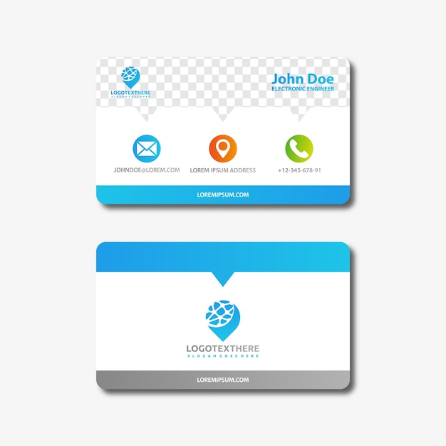 Vector blue business card template