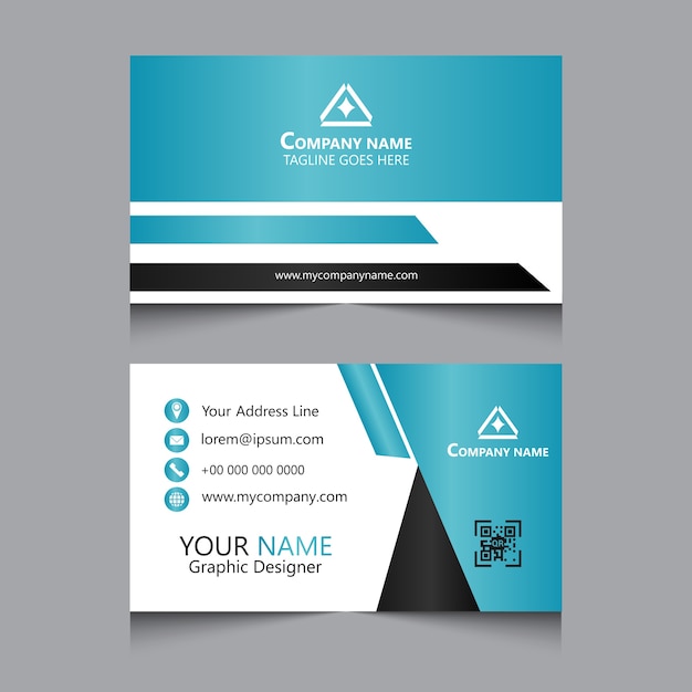 Blue business card template