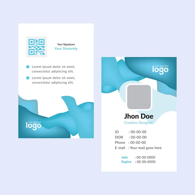 blue business card template
