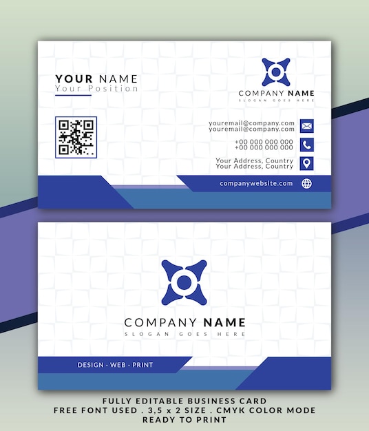 Blue business card template