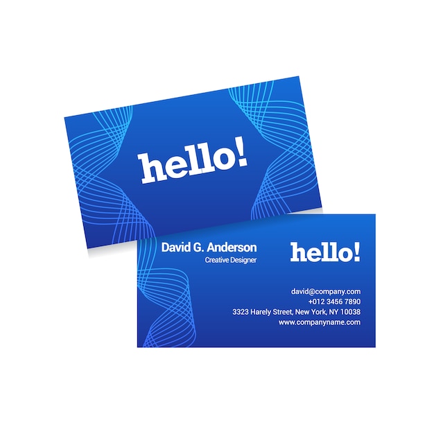 Vector blue business card