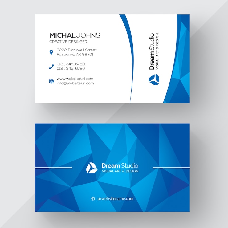 Vector blue business card