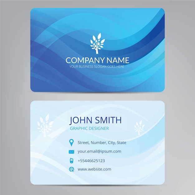 Blue business card