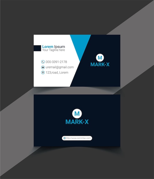 Blue business card