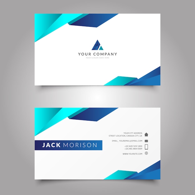 Blue business card