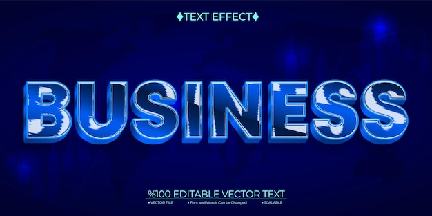 Вектор Синий бизнес редактируемый векторный 3d текстовый эффект