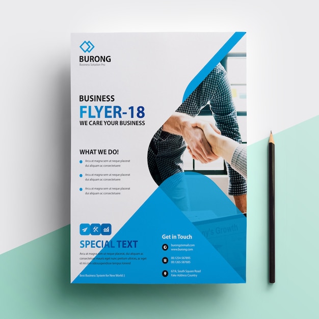 Blue business flyer template