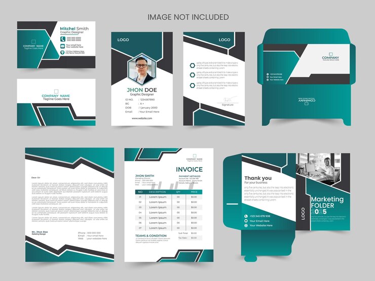 Vector blue business staionery design set corporateprofessional universal red branding designstationery te