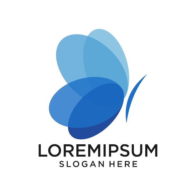 a blue butterfly logo design