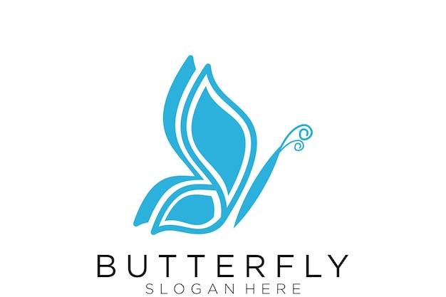 blue Butterfly Vector Logo Template design