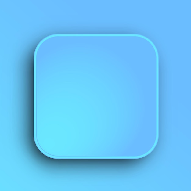 Vector blue button template with realistic shadow on gradient background