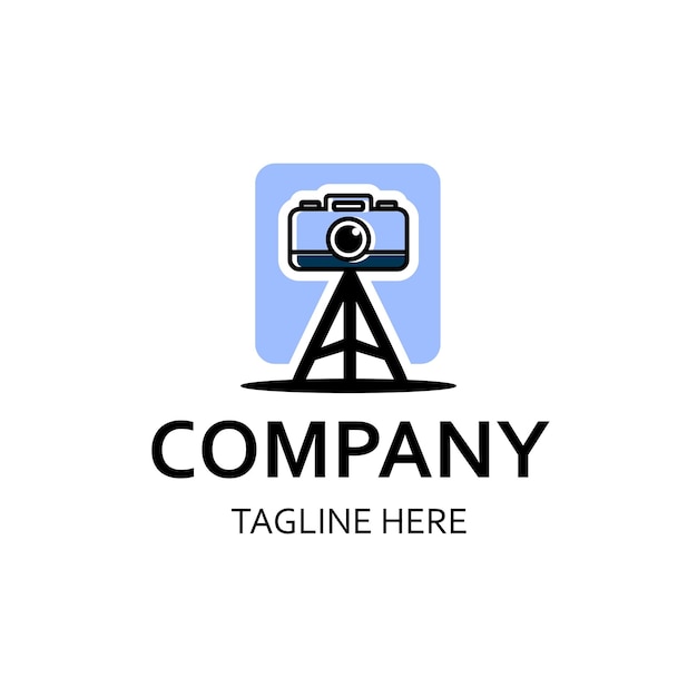 Vettore design del logo della fotocamera blu
