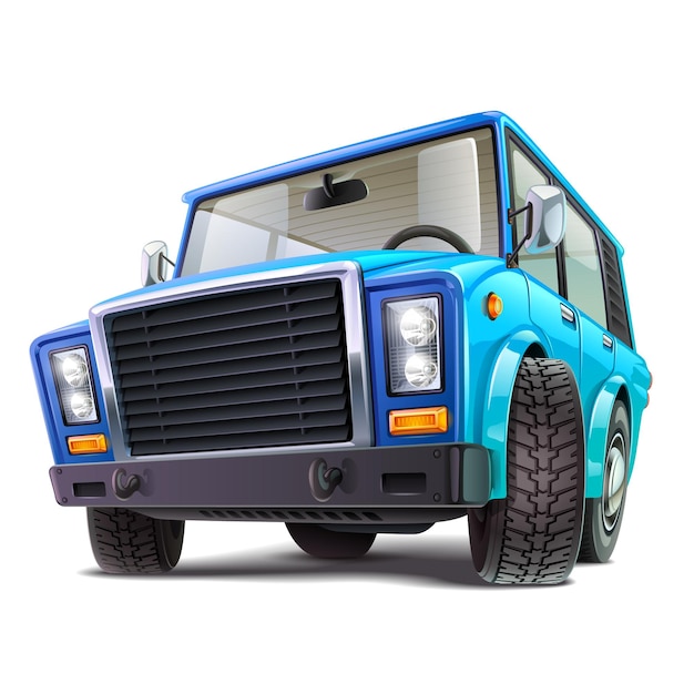 blue car illustration on white background