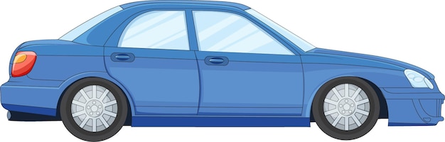 Blue car isolated vector illustration