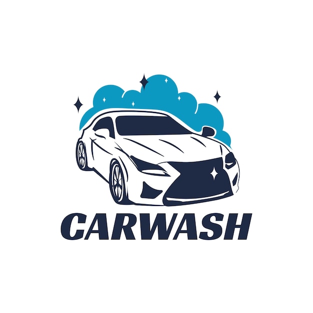 Blue car wash auto detailing logo