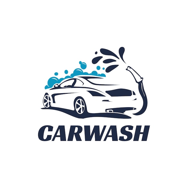 Blue car wash auto detailing logo