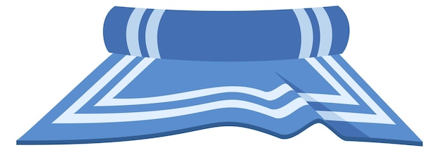 Вектор Синий ковер икона мультфильма свернутый текстильный ковер