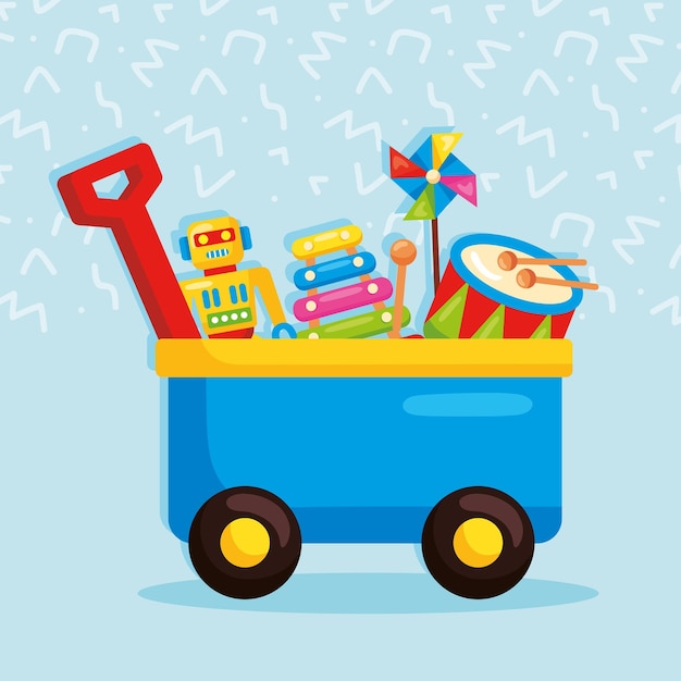 Blue cart illustration