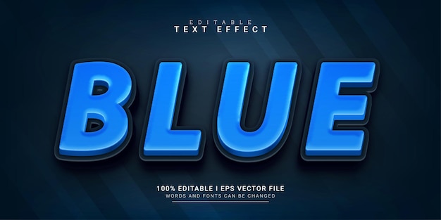 Vector blue cartoon 3d text style effect