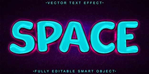 Blue Cartoon Space Vector Fully Editable Smart Object Text Effect