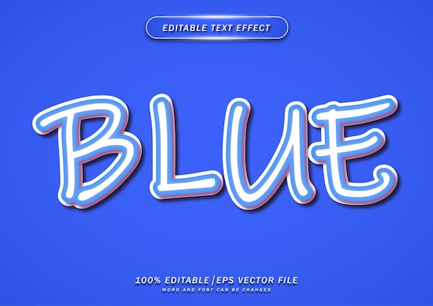 Blue cartoon text style editable effect
