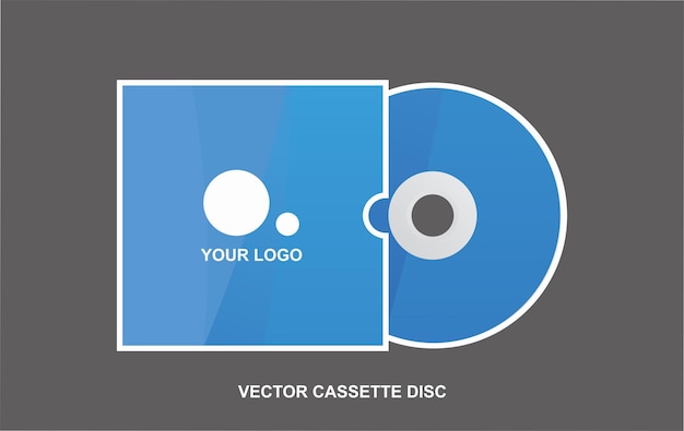 Vettore un disco cd blu con il logo per il tuo logo.