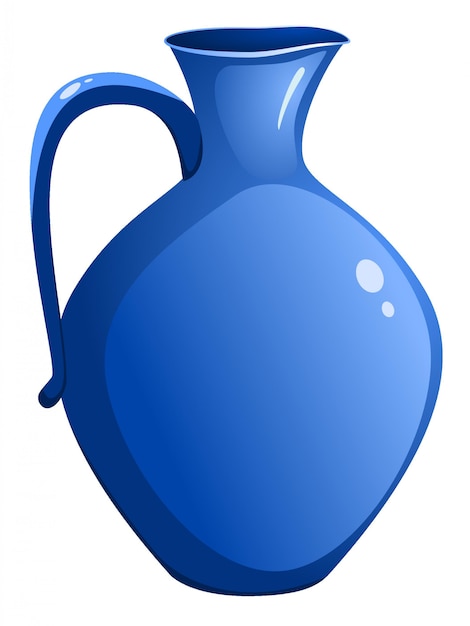 Blue ceramic pitcher