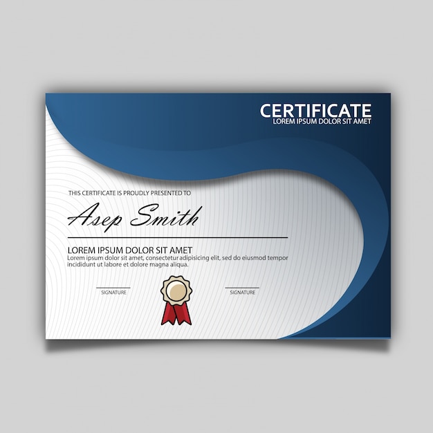 blue certificate design