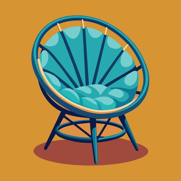 Vector a blue chair with a blue cushion that says quot the blue quot