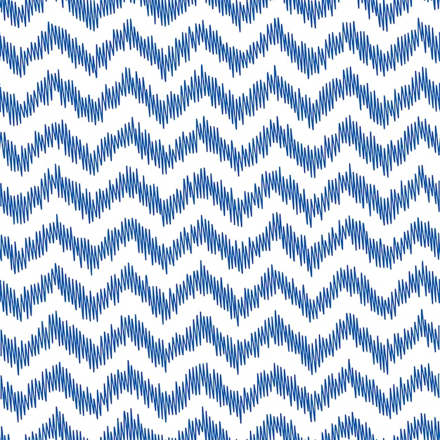 Blue chevron seamless pattern with white background.