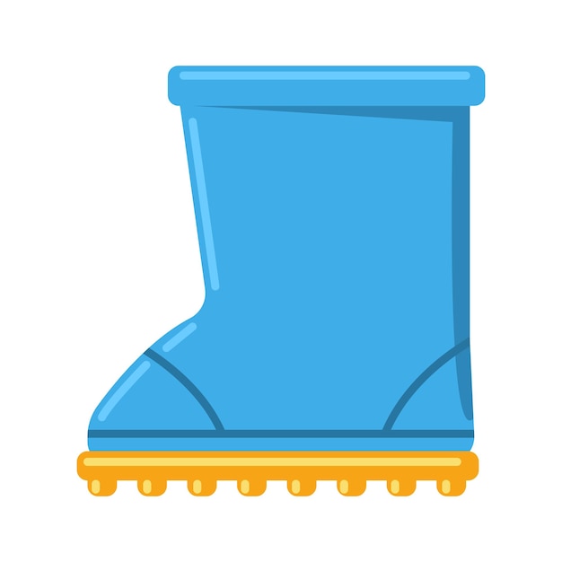 Blue children boots vector cartoon illustration isolated on a white background