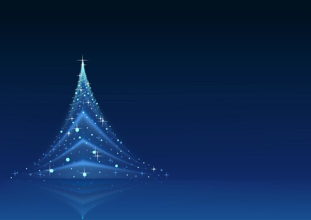 빛나는 조명으로 만든 나무와 블루 크리스마스 배경 - 파란색 광택 배경, 벡터에 조명 효과와 추상 그림