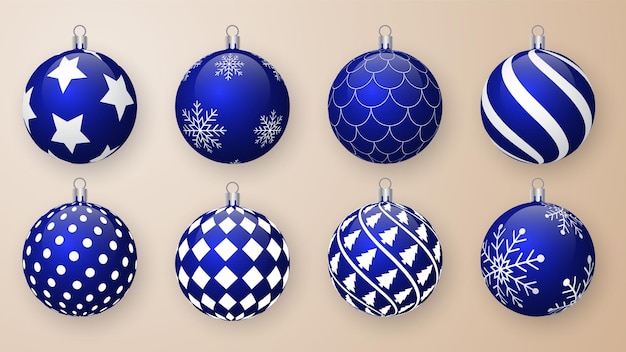 Blue Christmas ball decoration collection