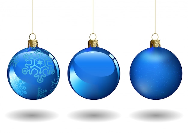 Blue christmas ball set