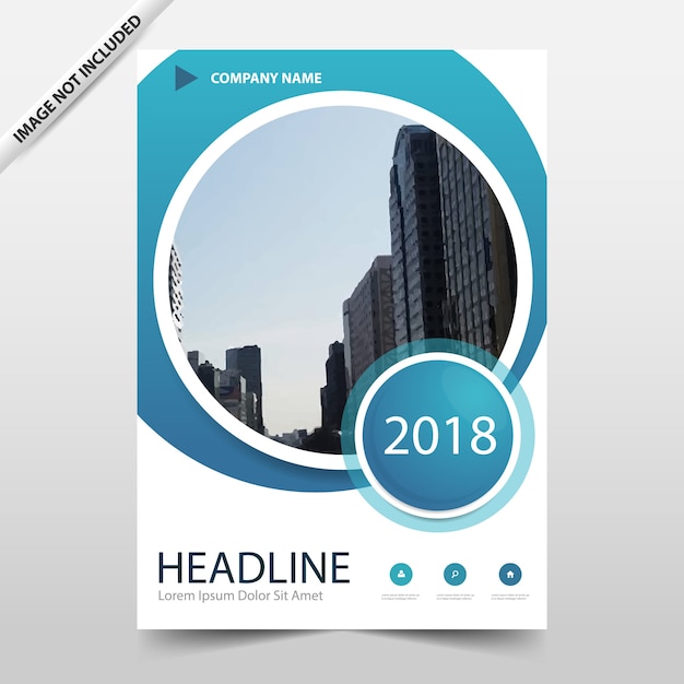 Blue circle annual brochure template