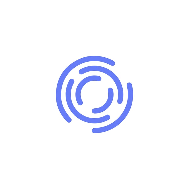 Логотип синего круга с заголовком «логотип компании под названием круг»