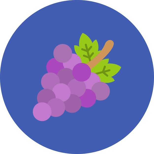 Vector a blue circle with a bunch of grapes on it