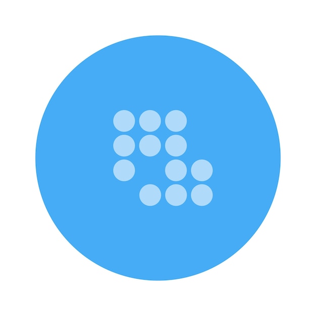 Blue circle with dotted symbol vector design element